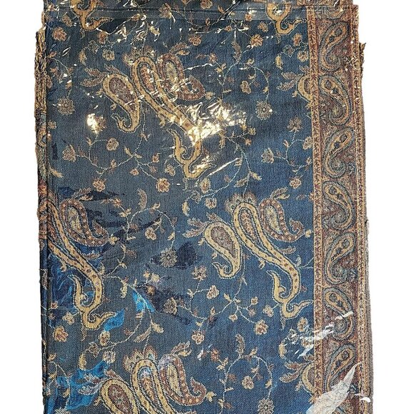 Pashmina Silk Scarf - New packaging. Deep Turquoise & Orange - Invent. Reduction - Picture 2 of 2